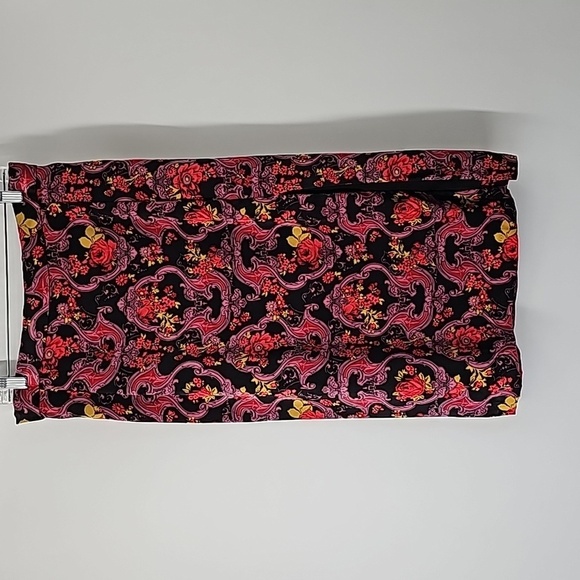 Modcloth Silky Lined Paisley Print Plus Size Skirt w Side Zip & Front Slit - Picture 1 of 17